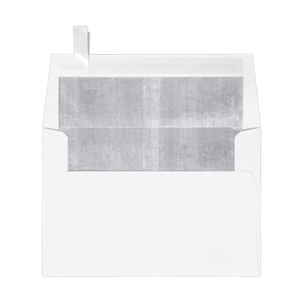 LUX Foil-Lined Invitation Envelopes A4, Peel & Press Closure, White/Silver, Pack Of 50 MPN:FLWH4872-03-50