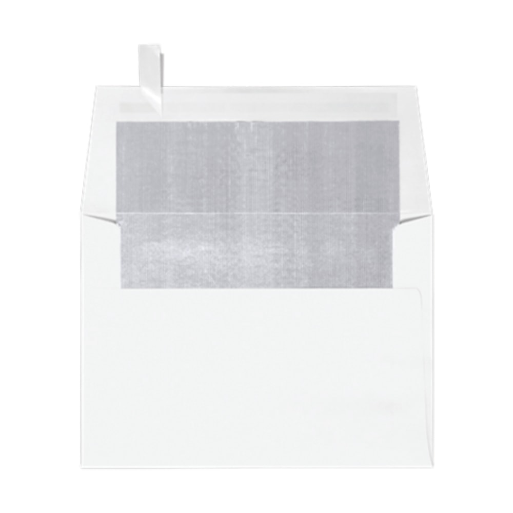 LUX Invitation Envelopes, A6, Peel & Press Closure, Silver/White, Pack Of 50 MPN:FLWH4875-03-50