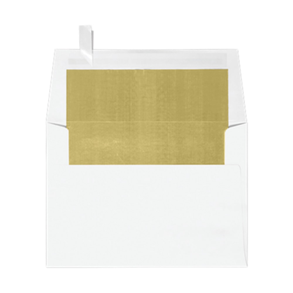 LUX Invitation Envelopes, A6, Peel & Press Closure, Gold/White, Pack Of 50 MPN:FLWH4875-04-50