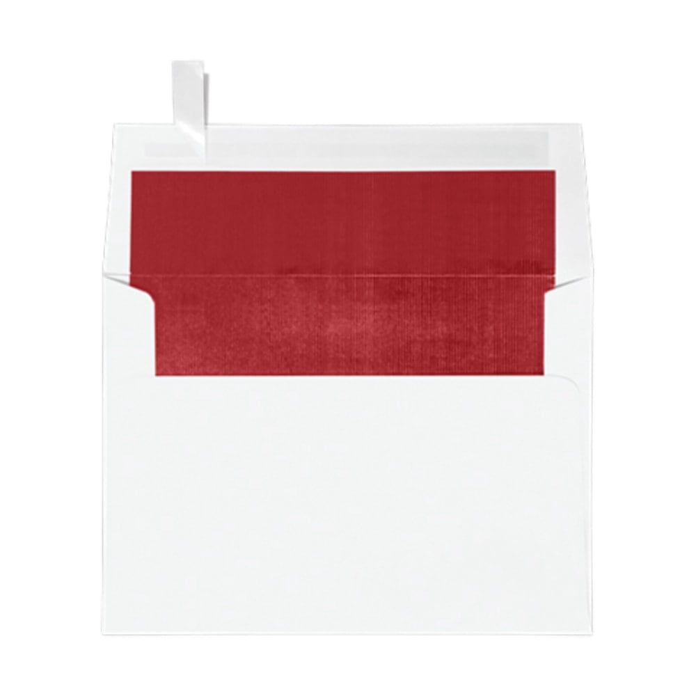 LUX Invitation Envelopes, A7, Peel & Stick Closure, Red/White, Pack Of 500 MPN:FLWH4880-01-500