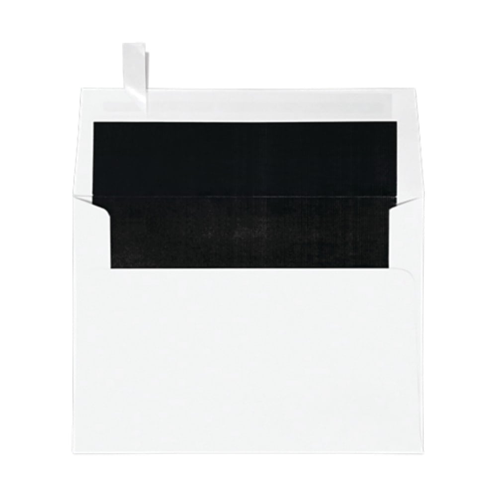 LUX Invitation Envelopes, A7, Peel & Stick Closure, Black/White, Pack Of 50 MPN:FLWH4880-02-50