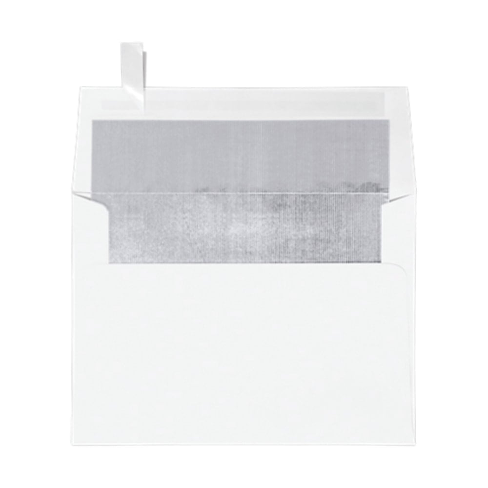 LUX Invitation Envelopes, A7, Peel & Stick Closure, Silver/White, Pack Of 250 MPN:FLWH4880-03-250