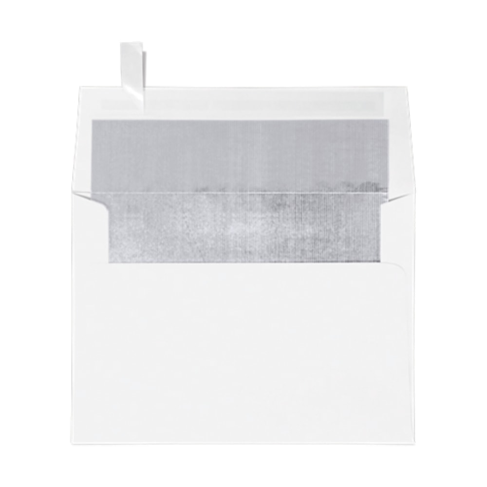 LUX Invitation Envelopes, A7, Peel & Stick Closure, Silver/White, Pack Of 50 MPN:FLWH4880-03-50