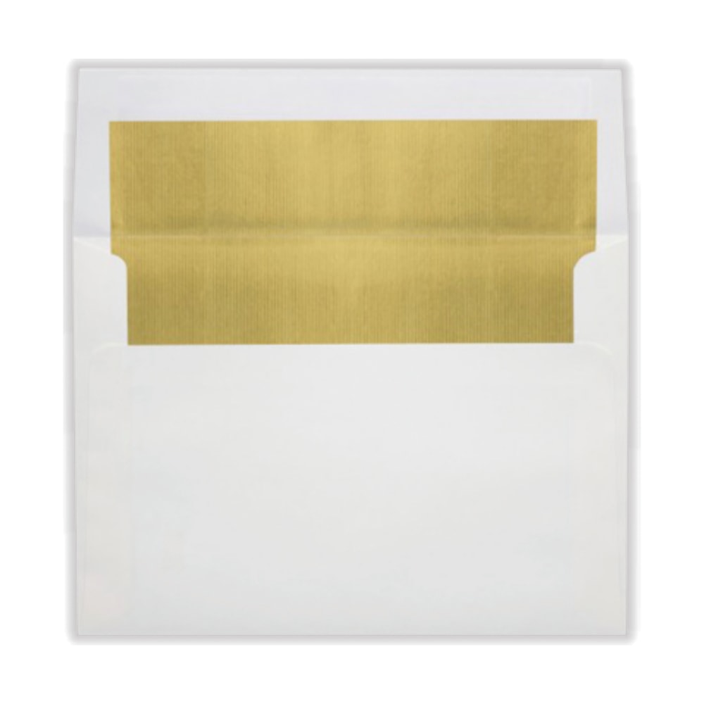 LUX Invitation Envelopes, A8, Peel & Press Closure, Gold/White, Pack Of 250 MPN:FLWH4885-04-250