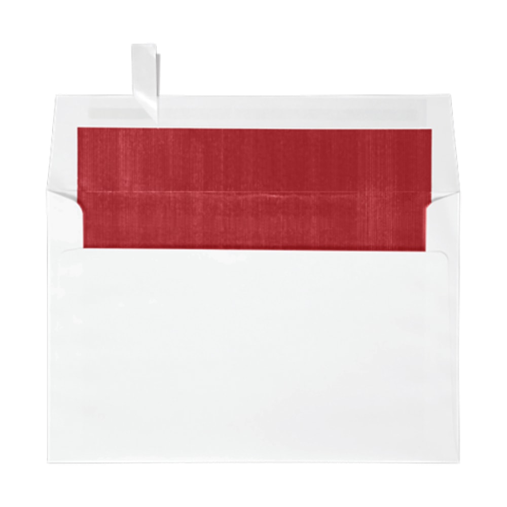 LUX Invitation Envelopes, A9, Peel & Press Closure, Red/White, Pack Of 1, 000 MPN:FLWH4895-01-1M