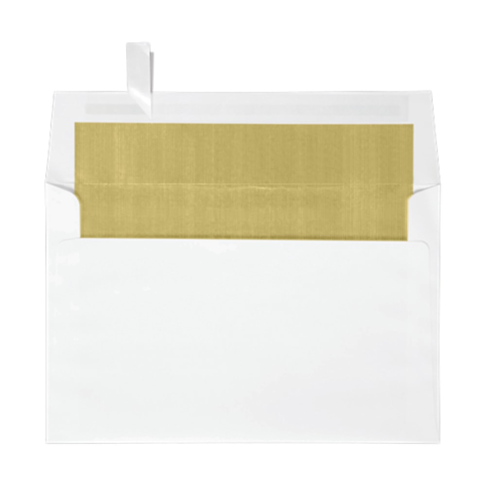 LUX Invitation Envelopes, A9, Peel & Press Closure, Gold/White, Pack Of 500 MPN:FLWH4895-04-500