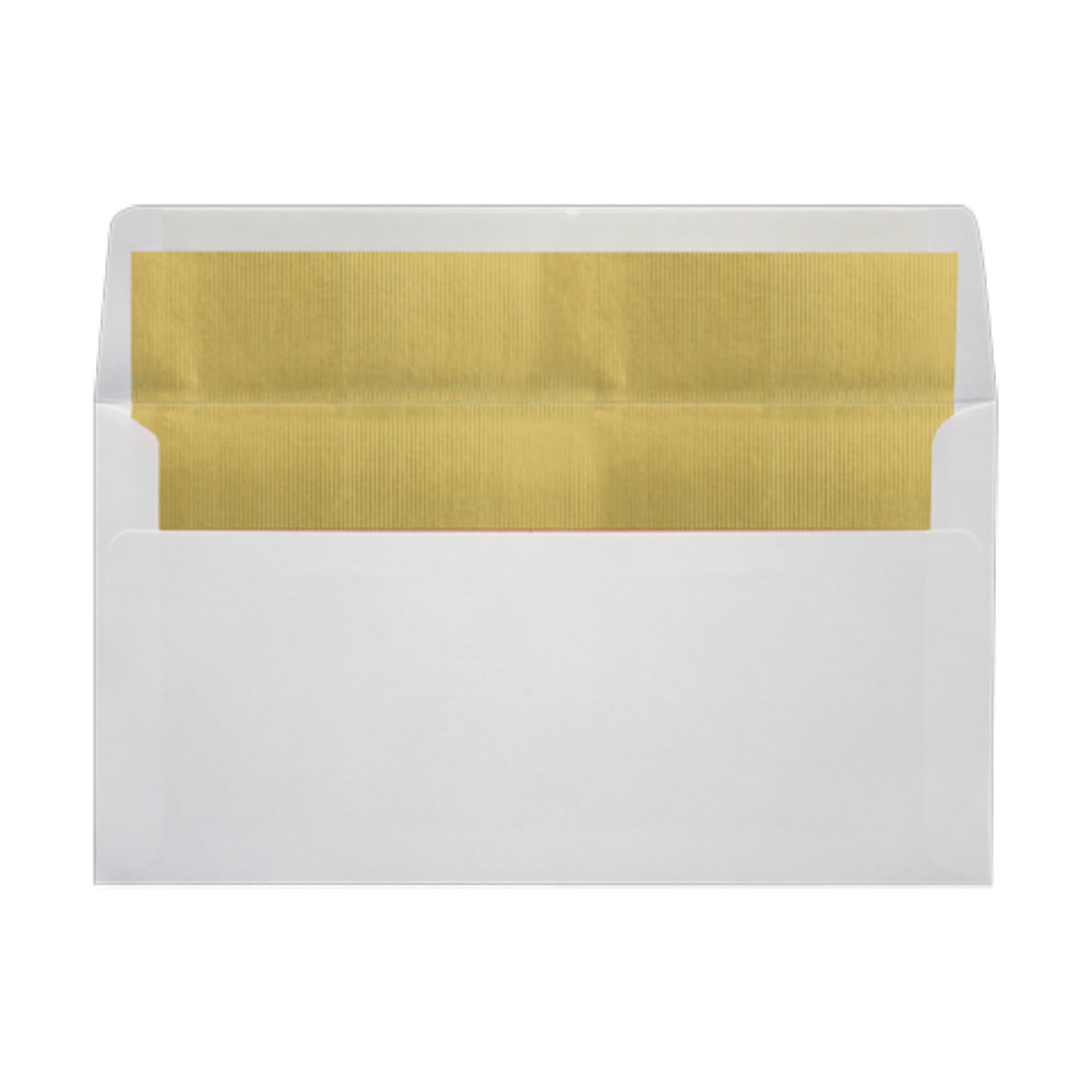 LUX Photo Greeting Foil-Lined Invitation Envelopes, A7, Peel & Stick Closure, White/Gold, Pack Of 1, 000 MPN:FLWHPHGC-04-1M