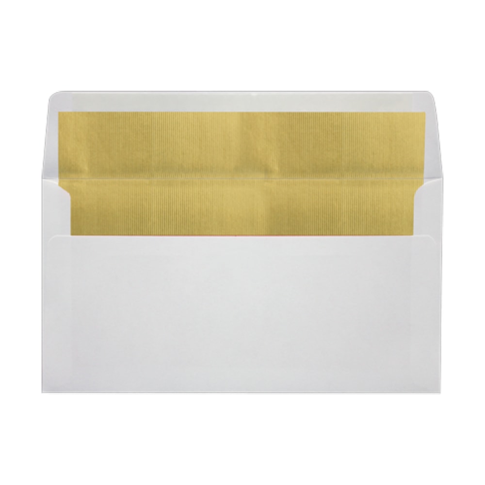 LUX Photo Greeting Foil-Lined Invitation Envelopes, A7, Peel & Stick Closure, White/Gold, Pack Of 500 MPN:FLWHPHGC-04-500