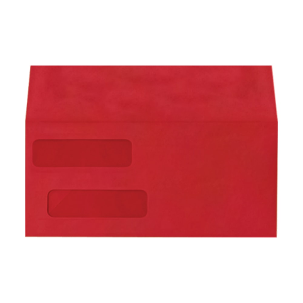 LUX #10 Invoice Envelopes, Double-Window, Peel & Press Closure, Ruby Red, Pack Of 250 MPN:INVDW-18-250