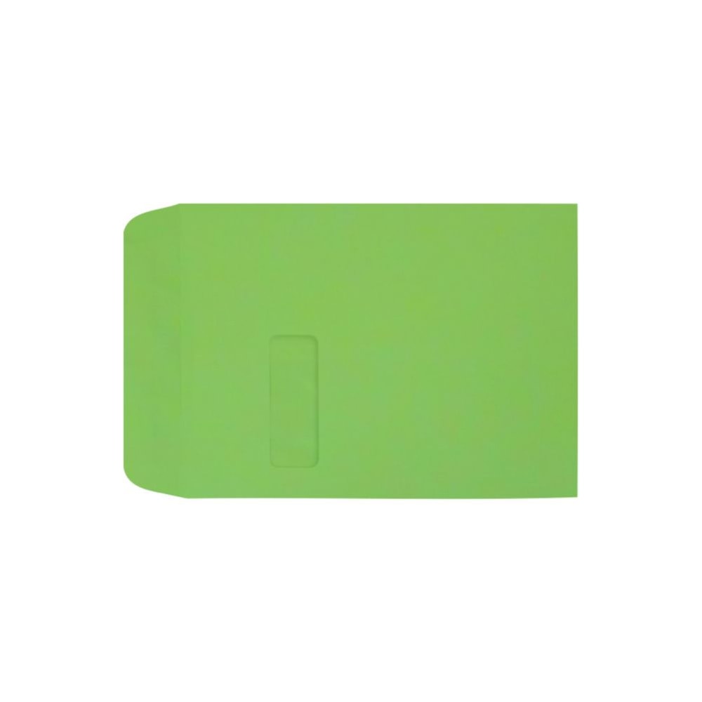 LUX #9 1/2 Open-End Window Envelopes, Top Left Window, Self-Adhesive, Limelight, Pack Of 50 MPN:LUX-1590-101-50