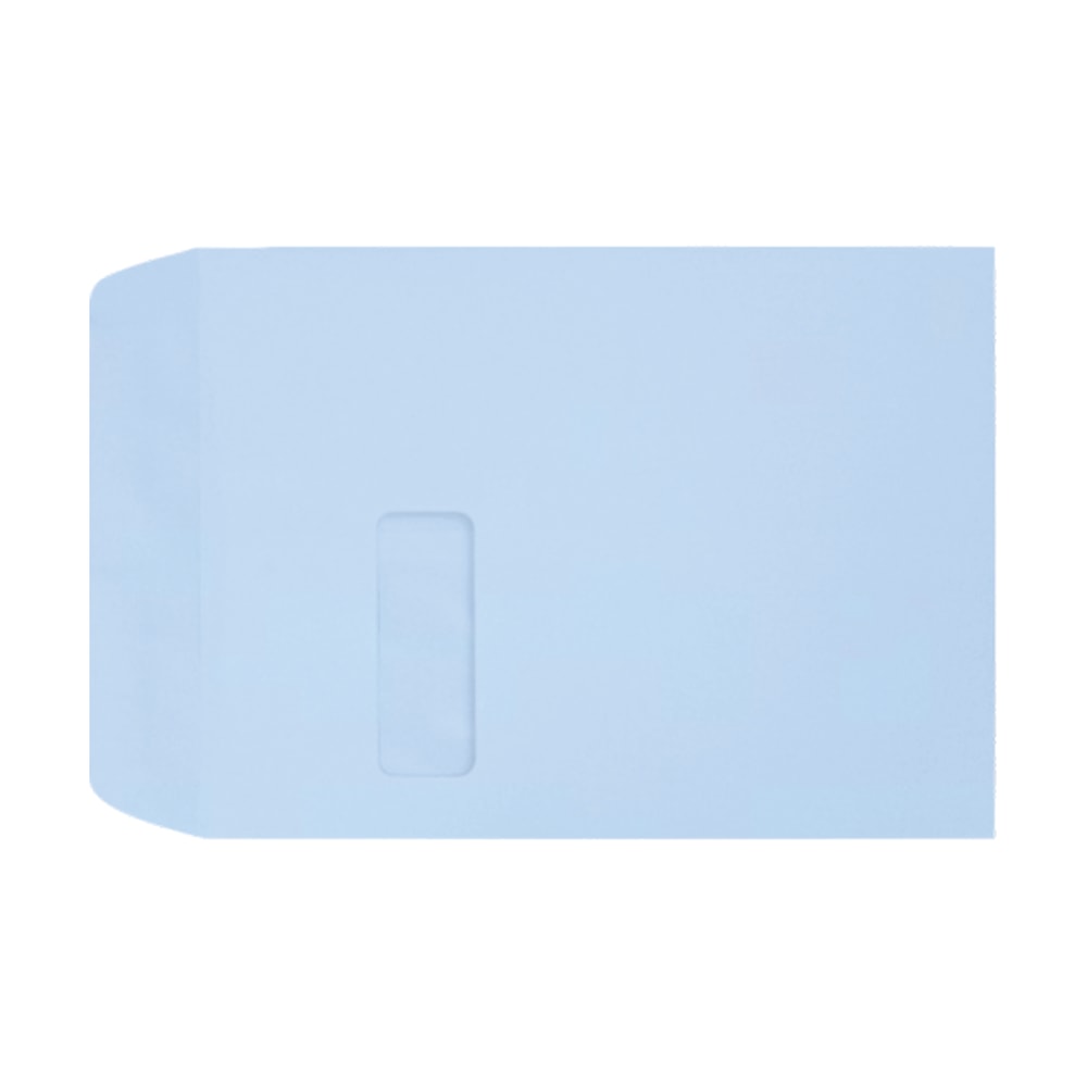 LUX #9 1/2 Open-End Window Envelopes, Top Left Window, Self-Adhesive, Baby Blue, Pack Of 500 MPN:LUX-1590-13-500