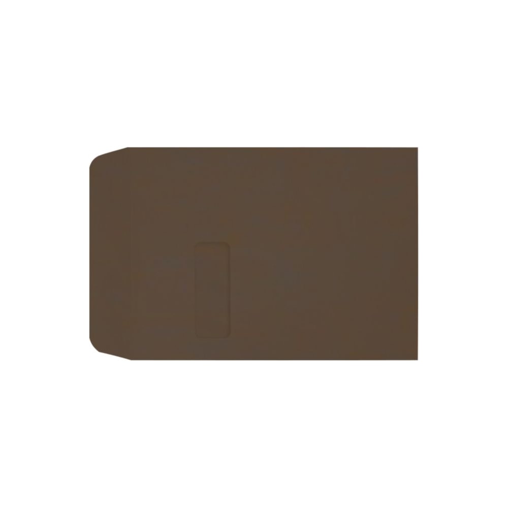 LUX #9 1/2 Open-End Window Envelopes, Top Left Window, Gummed Seal, Chocolate, Pack Of 50 MPN:LUX-1590-17-50