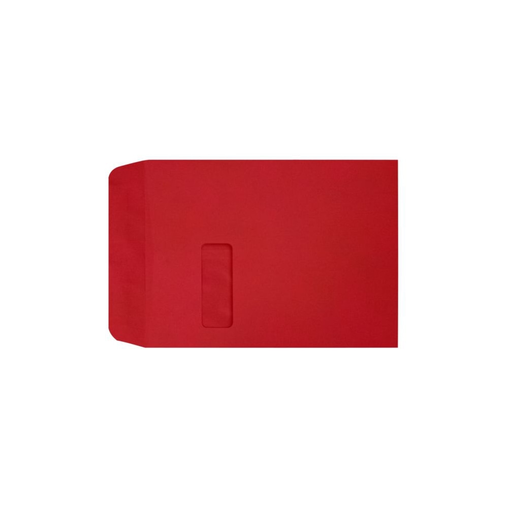 LUX #9 1/2 Open-End Window Envelopes, Top Left Window, Self-Adhesive, Ruby Red, Pack Of 50 MPN:LUX-1590-18-50