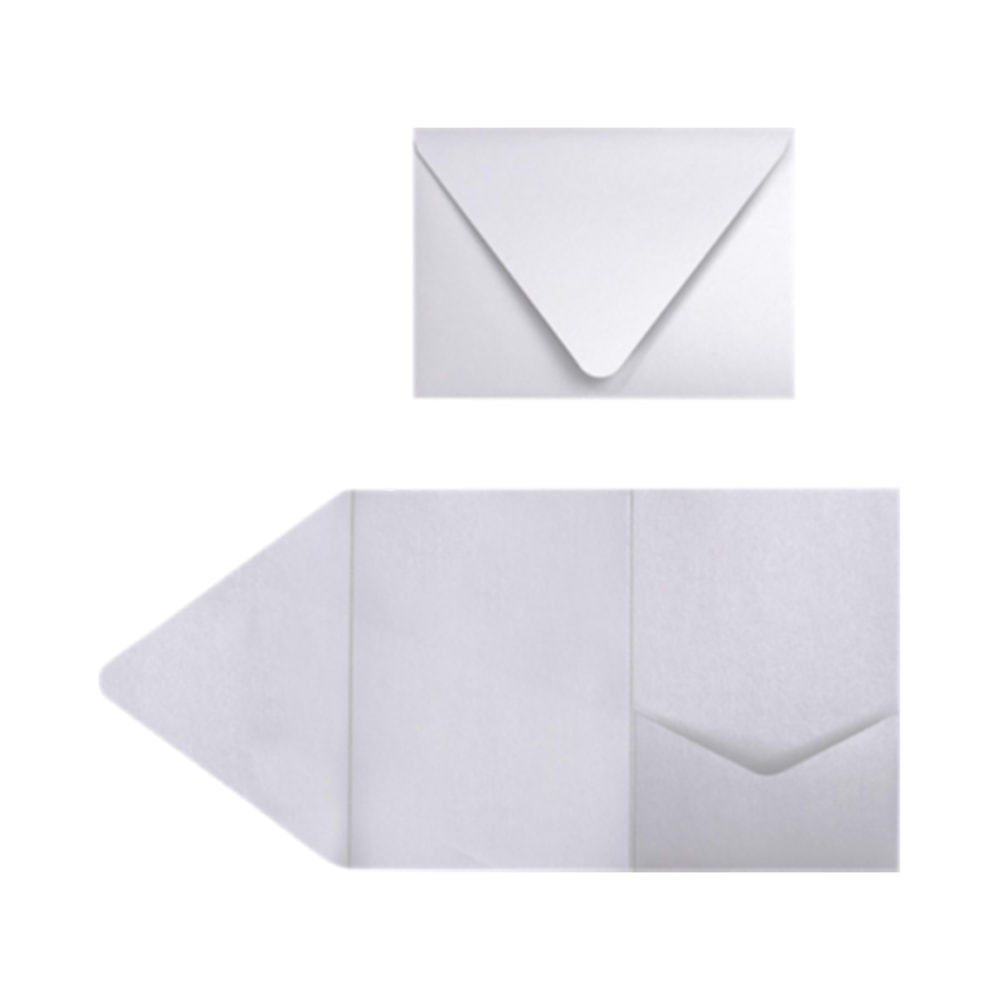 LUX Pocket Invitations, A7, 5in x 7in, Silver Metallic, Pack Of 70 MPN:EX10-LEBASMPF-70