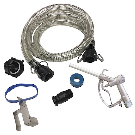 DischargeHoseKit, 1inDia, 8ftL, PVC MPN:IBC-HK-8A2F