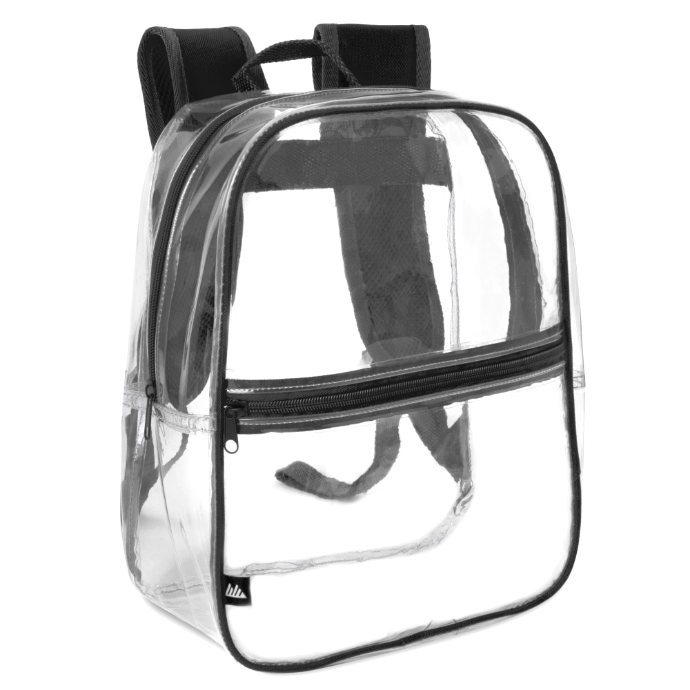 Trailmaker Mini Stadium Approved Backpack, 12inH x 10inW x 4inD, Clear/Black MPN:2342BLK