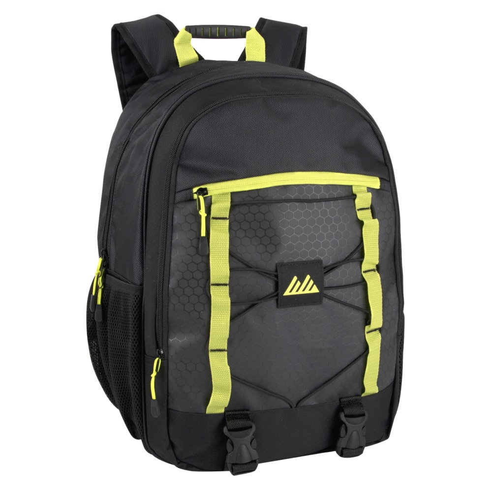 Summit Ridge Bungee Backpacks With 17in Laptop Pockets, Black, Case Of 24 Backpacks MPN:2934Q24