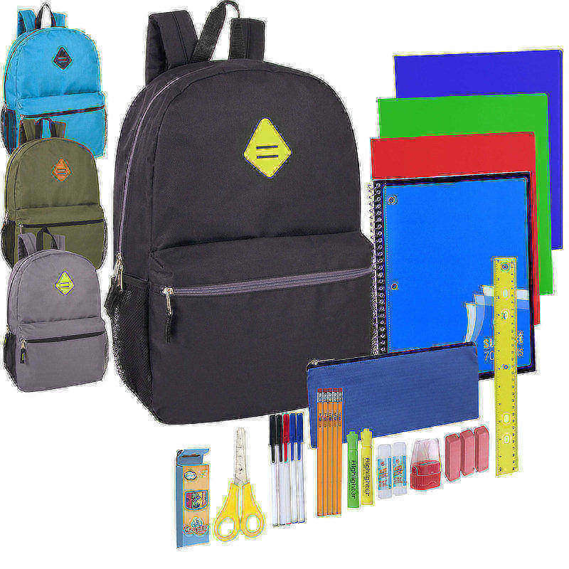 Trailmaker Boys Backpacks With 30-Piece School Supply Kits, Assorted Colors, Pack Of 12 Sets MPN:5057SSQ12