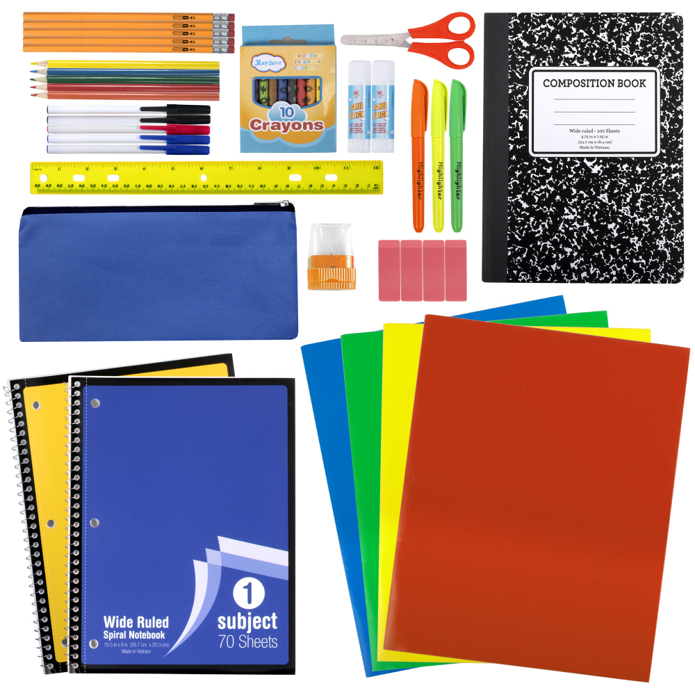 Trailmaker 45-Piece School Supply Kits, Pack Of 12 Kits MPN:SS7671Q12