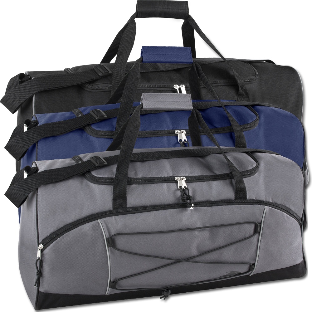 Trailmaker Duffel Bags, 12inH x 26inW x 11-1/2inD, Assorted Colors, Set Of 24 Duffel Bags MPN:6428ASTQ24