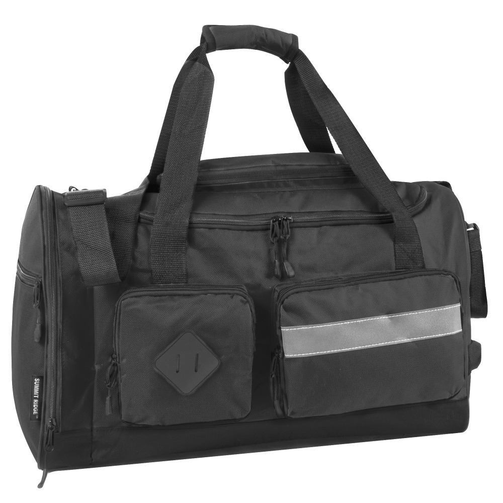 Summit Ridge Polyester Duffel, 12inH x 20inW x 9inD, Black MPN:7030BLK