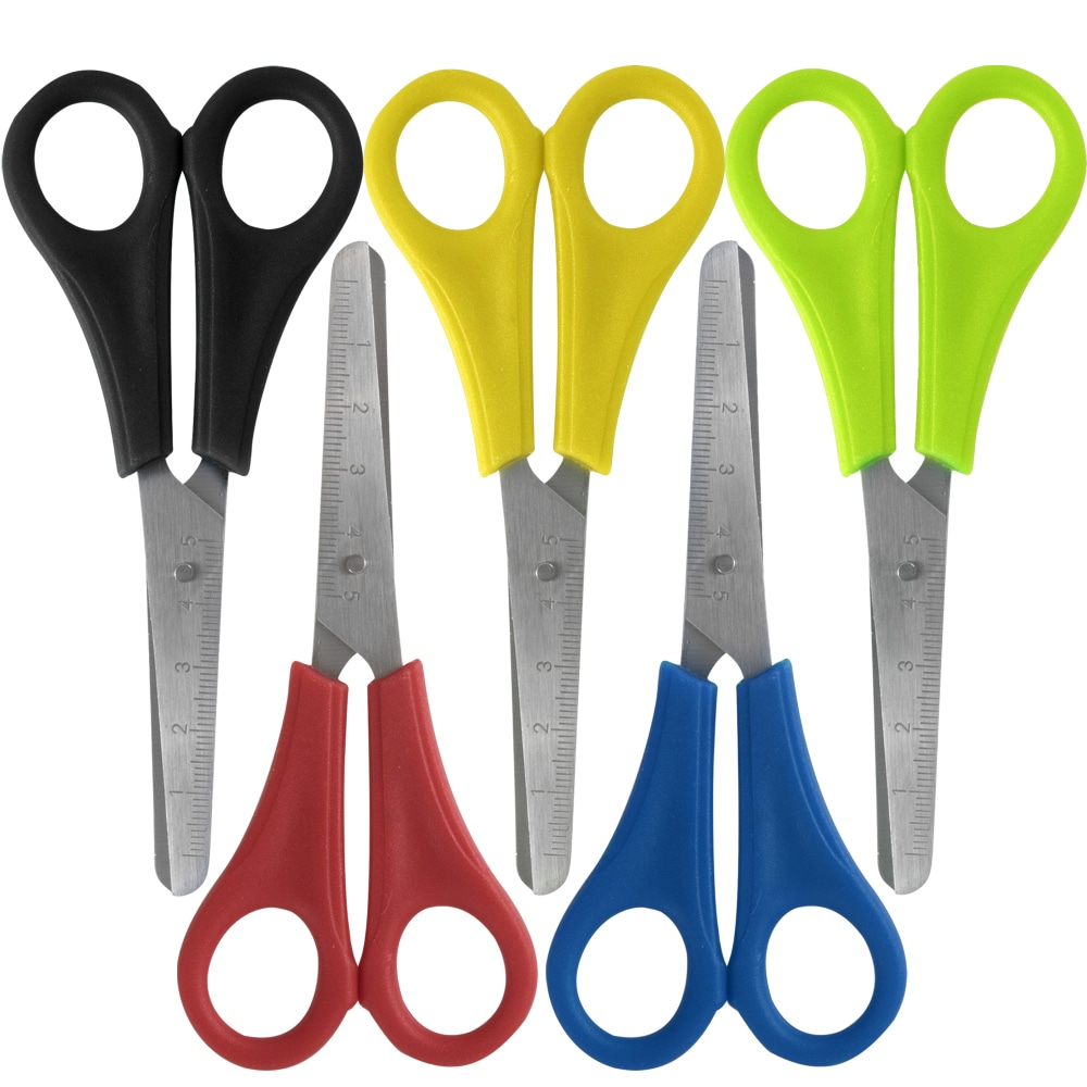 Trailmaker Kids Safety Scissors, 5in, Blunt Point, Assorted Colors, Case Of 100 Scissors MPN:SS7333Q100