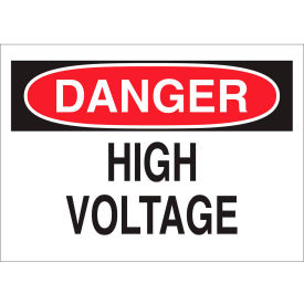 Brady® Danger High Voltage Sign Fiberglass 10