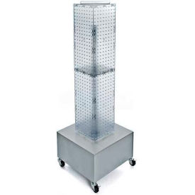 Global Approved 703386-CLR 4-Sided Interlocking Pegboard Display W/ Wheels 8