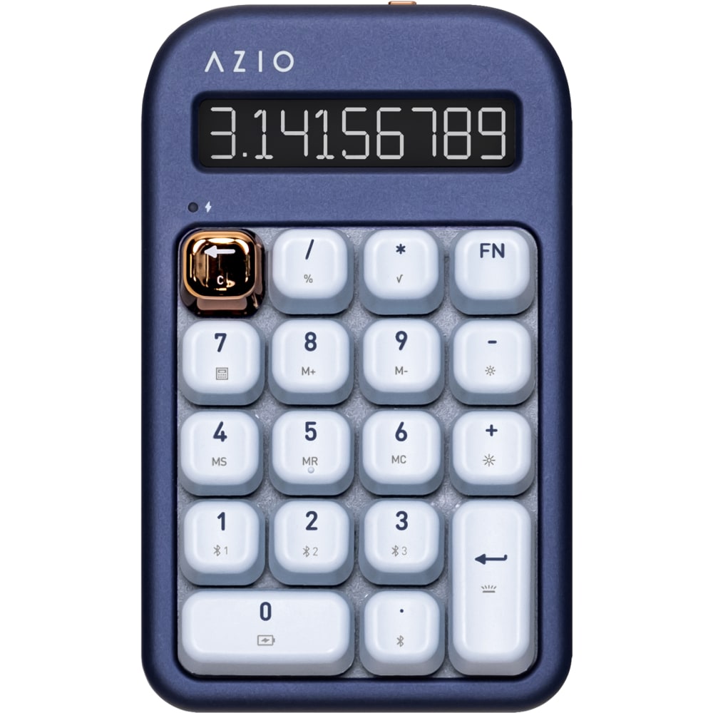 AZIO IZO Number Pad/Standalone Calculator, Blue Switches, Blue Iris, AZI917800F064 MPN:IN105-US