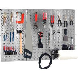 Wall Control Pegboard Basic Tool Organizer Kit Galvanized Black 48