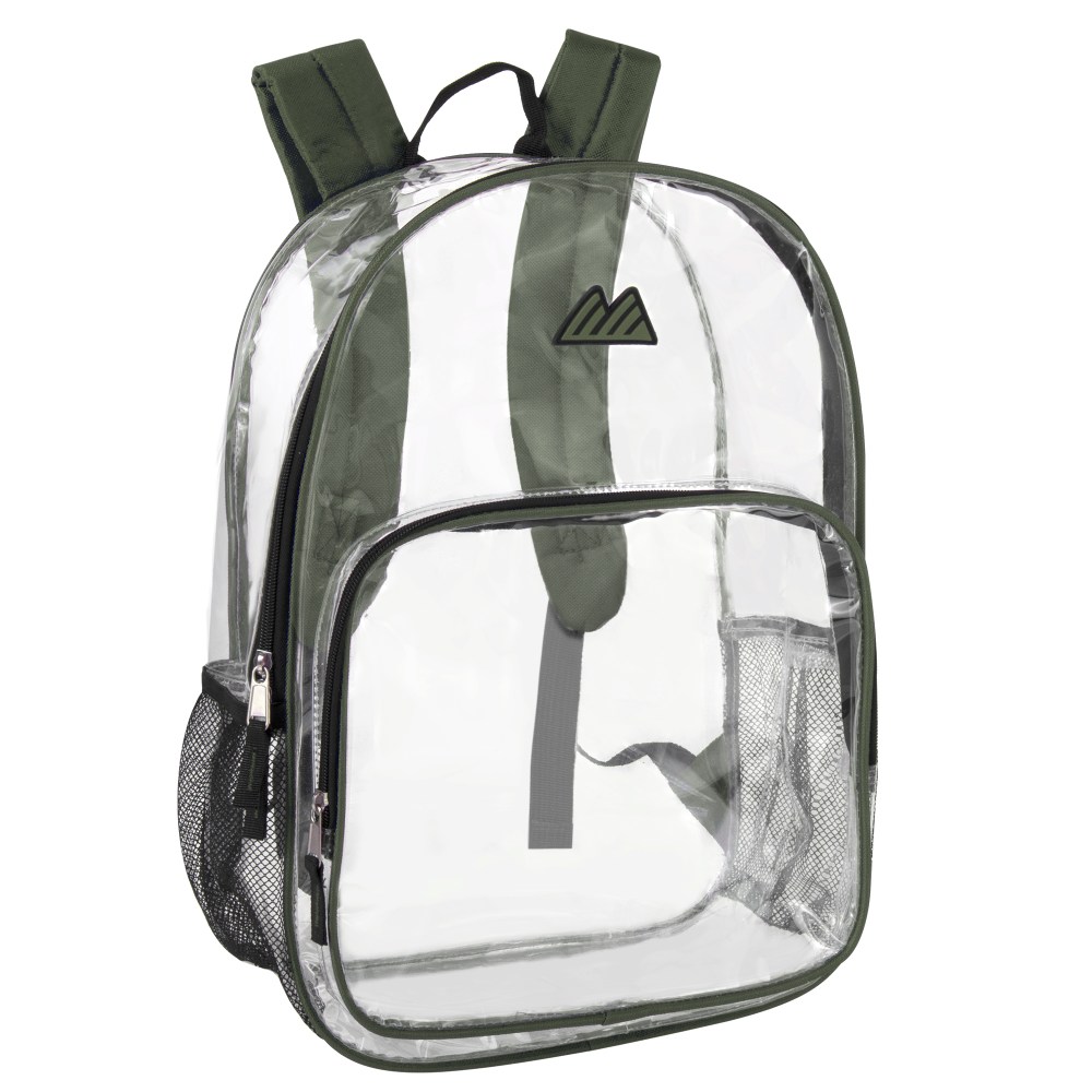 Summit Ridge Heavy-Duty Clear Backpack, Green Trim (Min Order Qty 5) MPN:2007GRN