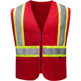 GSS Safety Enhanced Visibility Multi-Color Vest-Red-S/M 3134-SM/MD