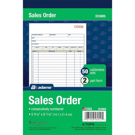 Sales Book, 8 3/8