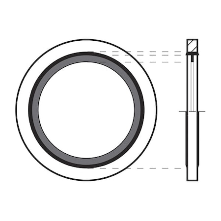 Sealing Washer, Fits Bolt Size M6 Steel/Buna-N, Cadmium-Plated Finish MPN:9500-06MM