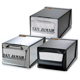 Countertop Napkin Dispensers 5-1/2 h x 7-5/8 w x 11 d Chrome Face Black Body H3001BKC
