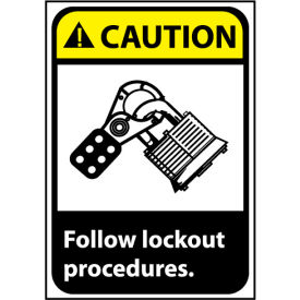 Caution Sign 14x10 Rigid Plastic - Follow Lock Out Procedures CGA4RB