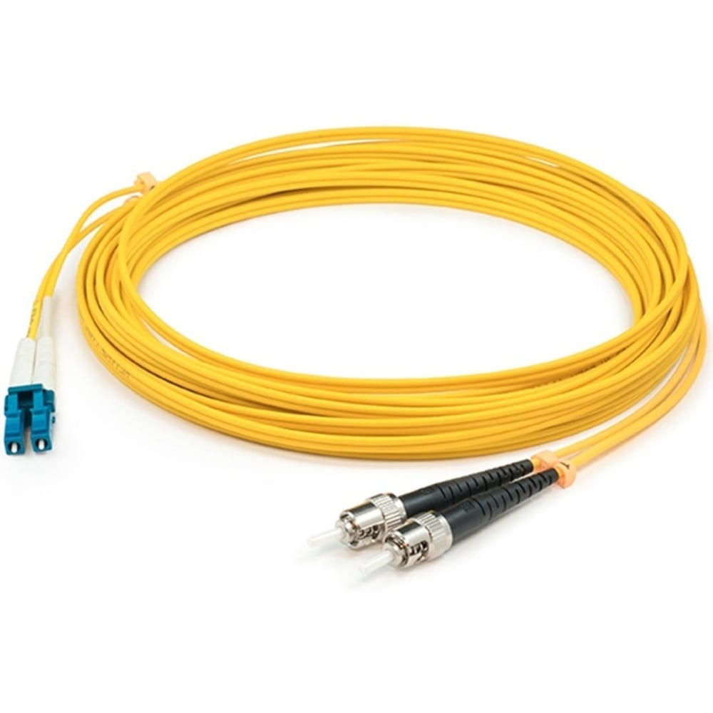 AddOn 6m LC (Male) to ST (Male) Yellow OS1 Duplex Fiber OFNR (Riser-Rated) Patch Cable - 100% compatible and guaranteed to work (Min Order Qty 3) MPN:ADD-ST-LC-6M9SMF