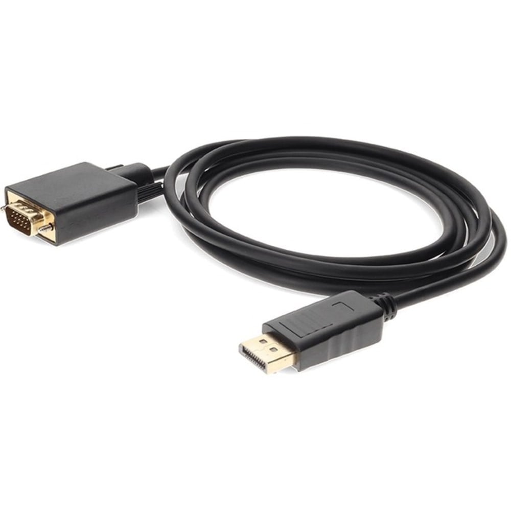 AddOn 6ft DisplayPort 1.2 Male to VGA Male Black Cable For Resolution Up to 1920x1200 (WUXGA) - 100% compatible and guaranteed to work MPN:DISPLAYPORT2VGA6F