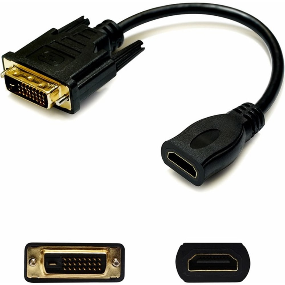 AddOn 8in DVI-D to HDMI Adapter Cable - Adapter - dual link - HDMI female to DVI-D male - 20 cm - black MPN:DVID2HDMI