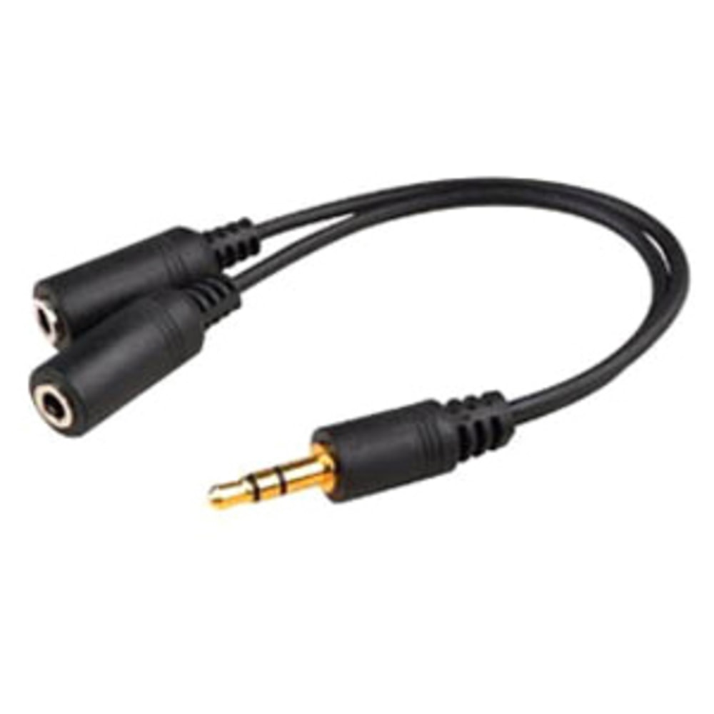 AddOn 5 Pack 8in 3.5mm Audio Splitter Cable - Audio splitter - mini-phone stereo 3.5 mm male to min - HSMFF5PK MPN:HSMFF-5PK