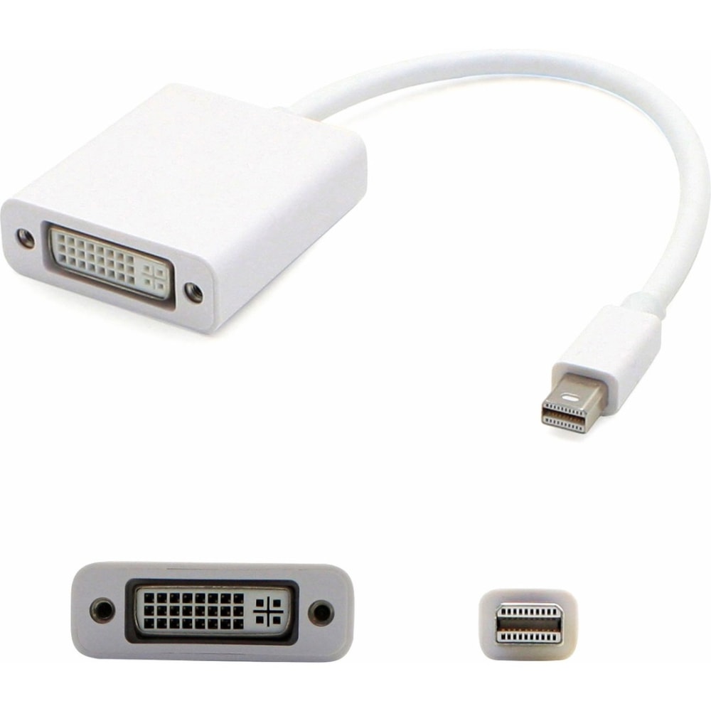 AddOn Mini-DisplayPort 1.1 Male to DVI-I (29 pin) Female White Adapter For Resolution Up to 1920x1200 (WUXGA) - 100% compatible and guaranteed to work MPN:MDISPLAYPORT2DVIW