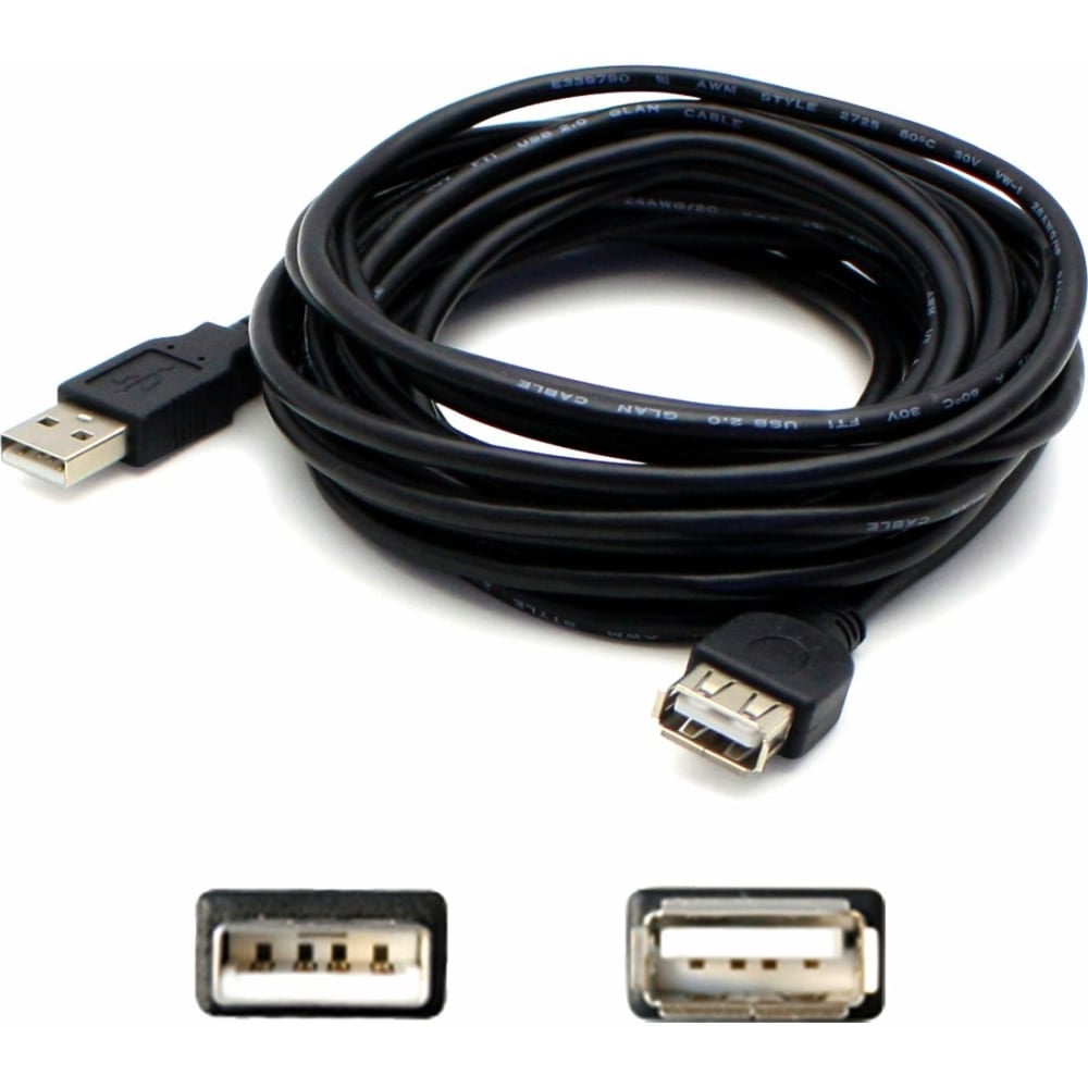 AddOn 6ft USB A 2.0 Male to Female Black Cable, USBEXTAA6 MPN:USBEXTAA6