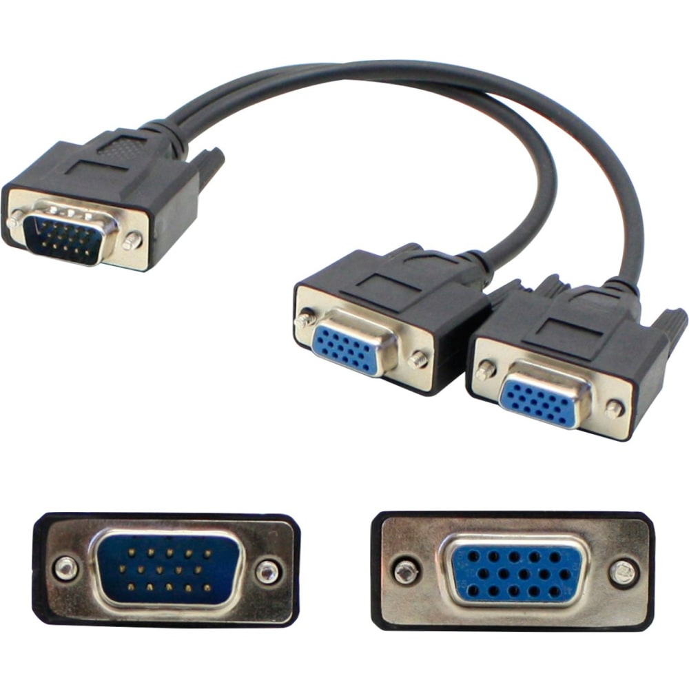 AddOn 8in VGA Splitter Cable - VGA splitter - HD-15 (VGA) (M) to HD-15 (VGA) (F) - 20.3 cm - black MPN:VGASPLMFF