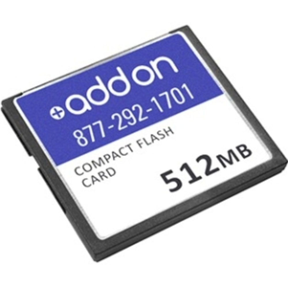 AddOn Cisco MEM-CF-256U512MB Compatible 512MB Flash Upgrade - 100% compatible and guaranteed to work MPN:MEM-CF-256U512MB-AO