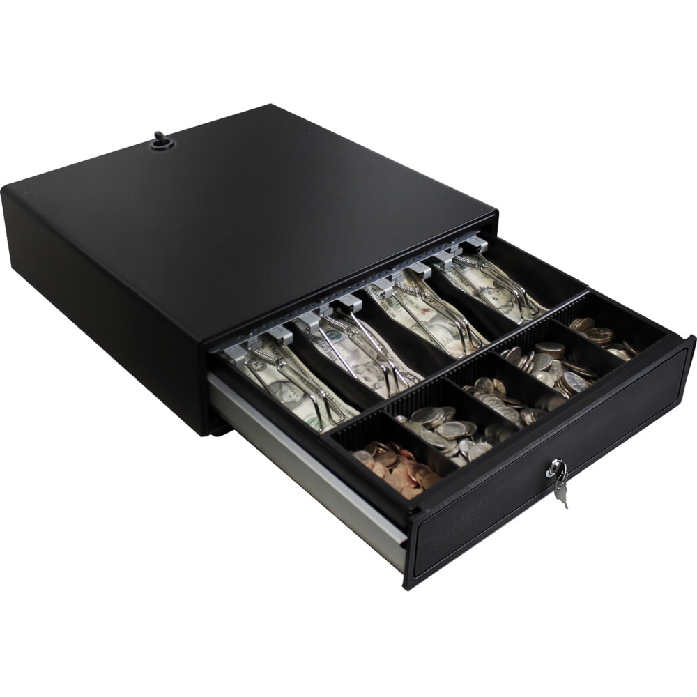 Adesso 13in POS Cash Drawer With Removable Cash Tray, 4 Bill, 5 Coin, 2 Media Slot, 3 Lock Position, Steel, 3.3inH x 13inW x 14.2inD MPN:MRP-13CD