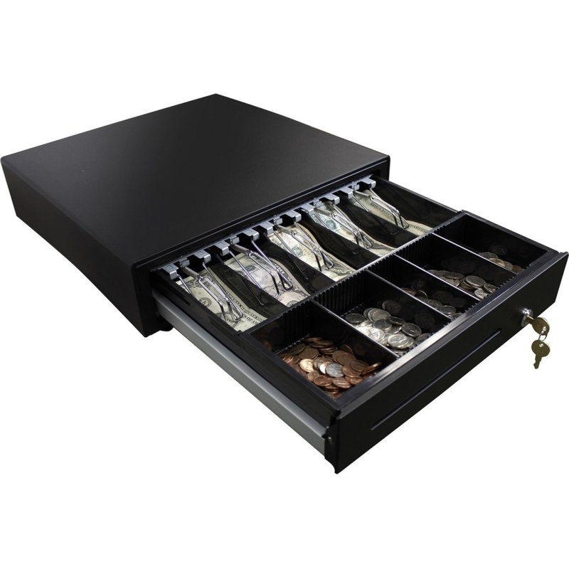 Adesso 16in POS Cash Drawer With Removable Cash Tray - 5 Bill - 8 Coin - 1 Media Slot - 3 Lock Position - Serial Port - Steel - 3.9in x 16inx 16in Depth MPN:MRP-16CD