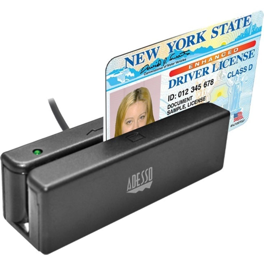 Adesso MSR-100 Magnetic Stripe Card Reader - Triple Track - 50 in/s MPN:MSR-100