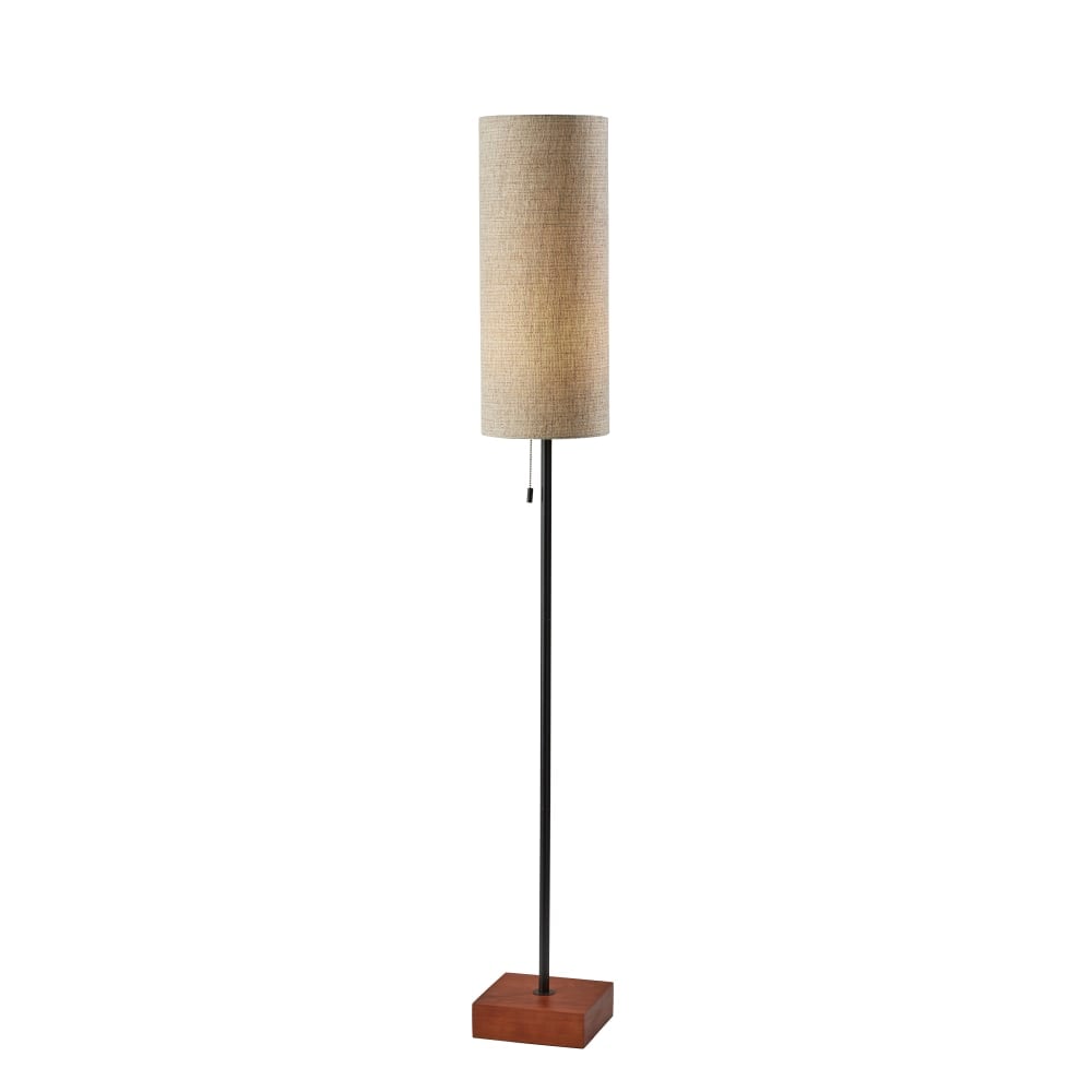 Adesso Trudy Floor Lamp, 62inH, Beige Fabric Shade/Walnut Base MPN:1569-12