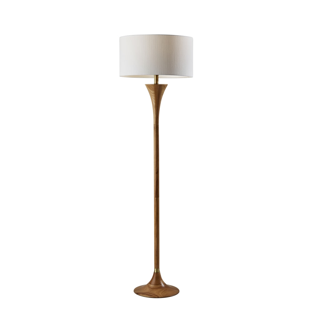 Adesso Rebecca Floor Lamp, 60inH, White Shade/Natural Base MPN:1601-12