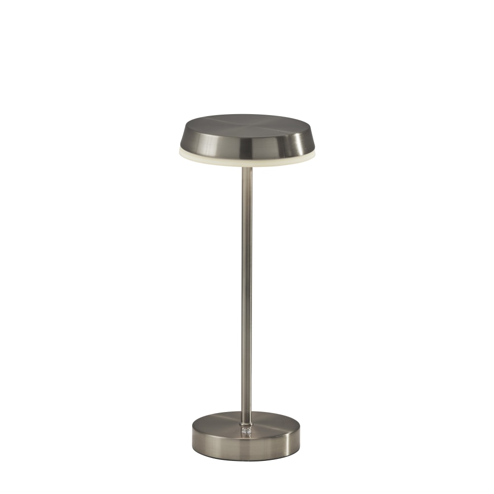 Adesso Tommy LED Cordless Indoor/Outdoor Table Lamp, 15inH, Brushed Steel MPN:2600-22